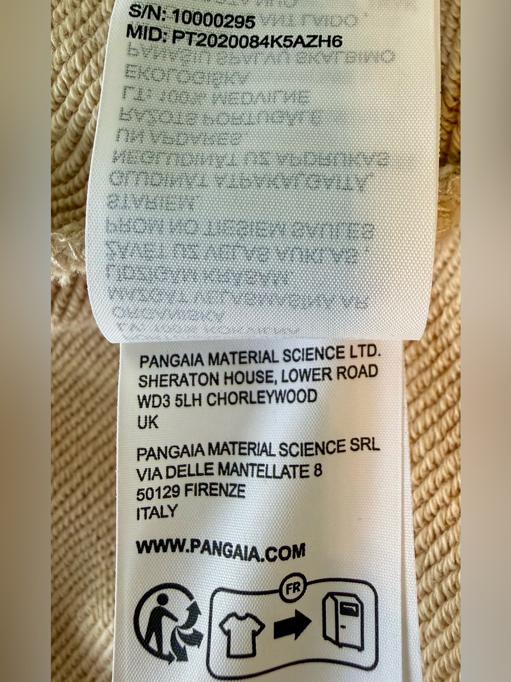PANGAIA 365 PPRMINT Organic Cotton Joggers Oatmeal Sand L Portugal - Picture 12 of 14